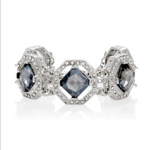 WHBM Silver Octagon Crystal Toggle Bracelet
